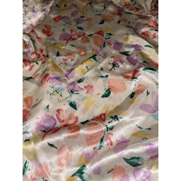 Victoria’s Secret Vintage Gold Label Satin Pajama Top Sleep Shirt Sz L Lace Trim - Picture 6 of 8